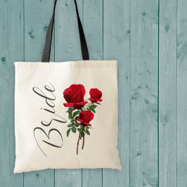 Bolsa Tote Rosa vermelha Casamento de Brides Bag