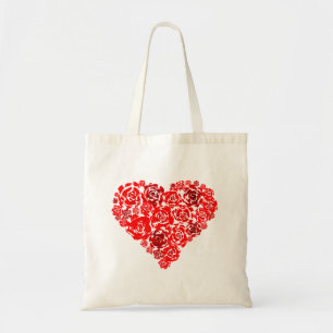 Bolsa Tote Rosa vermelha Heart