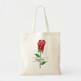 Bolsa Tote Rosa vermelha personalizada