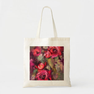 Bolsa Tote Rosa vermelha - Primavera - pintura original Abstr