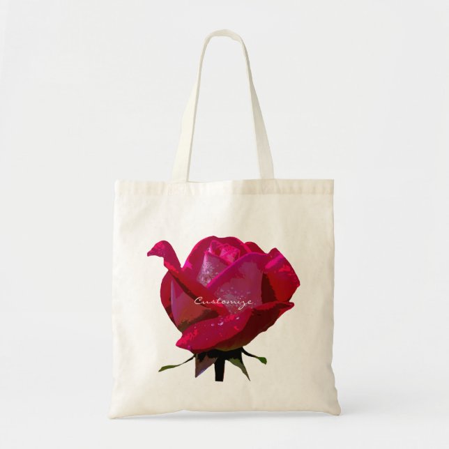 Bolsa Tote rosa vermelha solteiro (Frente)