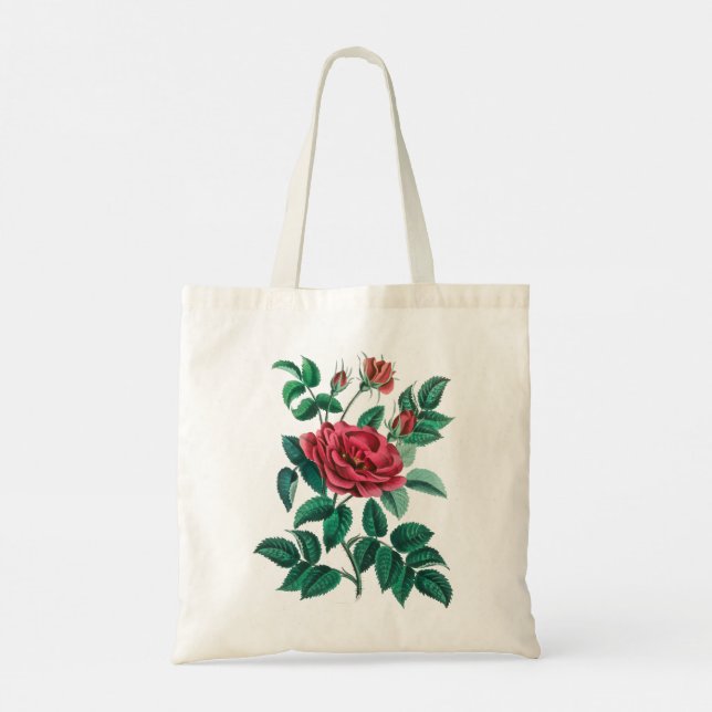 Bolsa Tote Rosa vermelha Vintage (Verso)