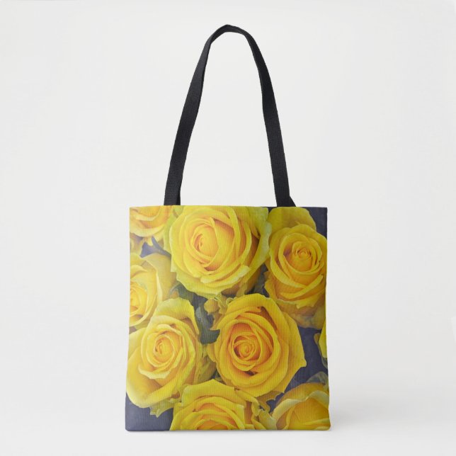 Bolsa Tote Rosas amarelos bonitos (Frente)