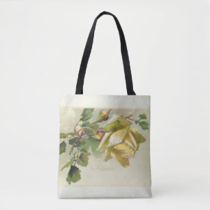 Bolsa Tote Rosas amarelos românticos do vintage