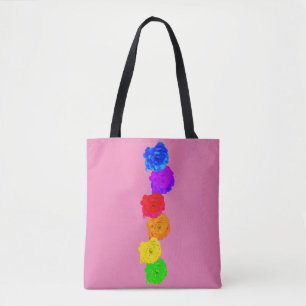 Bolsa Tote Rosas arco-íris