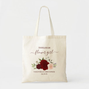 Bolsa Tote Rosas Bege Borgonha Elegantes Para Menina De Flore