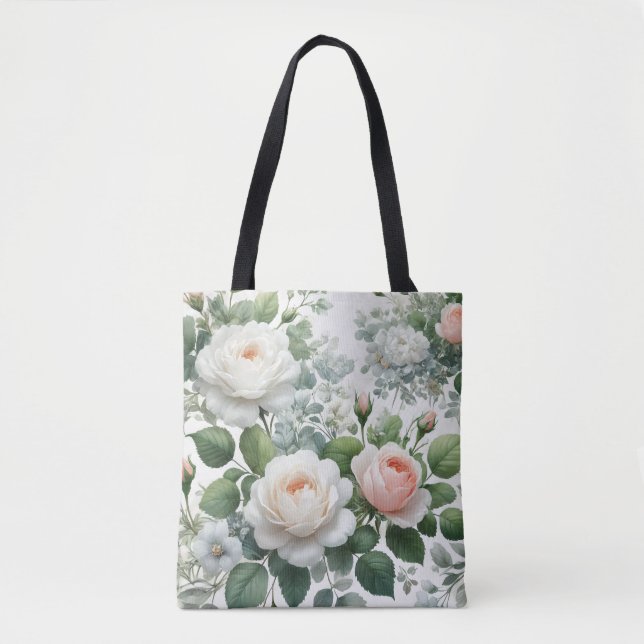 Bolsa Tote Rosas brancas (Frente)
