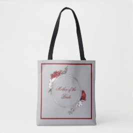 Bolsa Tote Rosas Burgundy Bege e Brancas Mãe do Noivo/Noiva