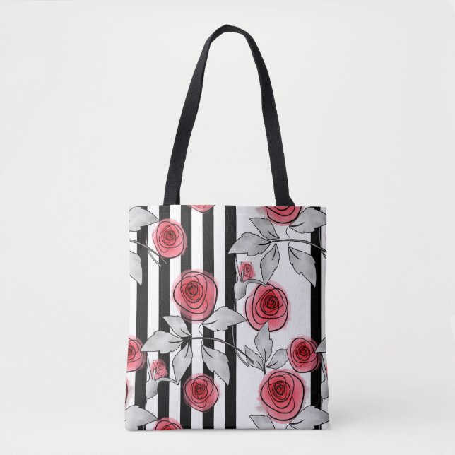 Bolsa Tote Rosas de Aquarela (Frente)