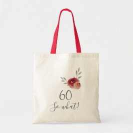 Bolsa Tote Rosas de Aquarela Positiva Floral 60º Aniversário