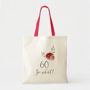 Bolsa Tote Rosas de Aquarela Positiva Floral 60º Aniversário