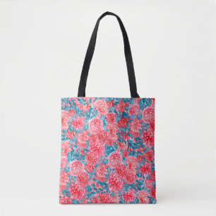 Bolsa Tote Rosas De Aquarela Tapeçaria Floral