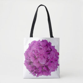 Bolsa Tote Rosas de hidrangeas florais magenta cor-de-rosa El