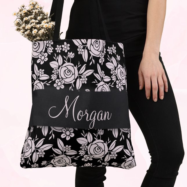 Bolsa Tote Rosas Delicadas Doces (Criador carregado)