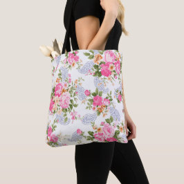 Bolsa Tote Rosas E Budas Rosa