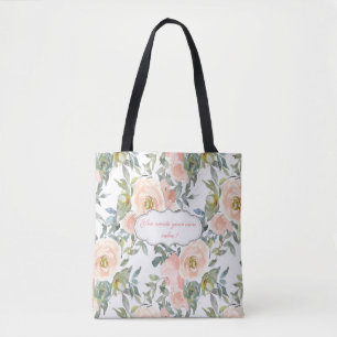 Bolsa Tote Rosas Elegantes e Chiques, Mensagem Motivacional