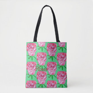 Bolsa Tote Rosas em Branco