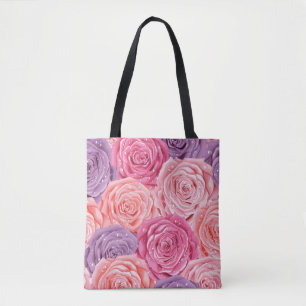 Bolsa Tote Rosas Galore: Um Belo Padrão Invisível.