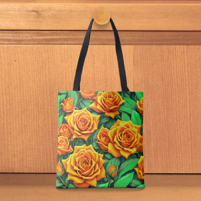 Bolsa Tote Rosas Laranja (Tote bag with orange roses)