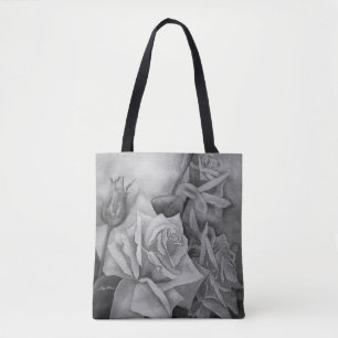 Bolsa Tote Rosas perfeitos em tons de Cinza