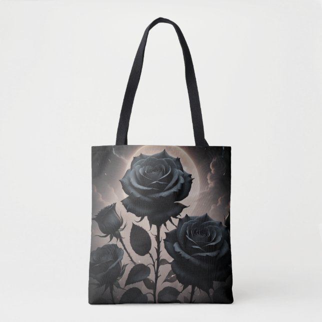 Bolsa Tote Rosas Pretas  (Frente)