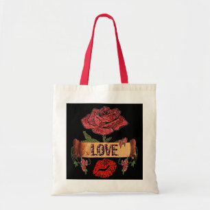 Bolsa Tote Rosas RAB Rockabilly, Love & Lipstick