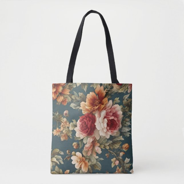 Bolsa Tote Rosas românticas refinados e flores lindas (Frente)