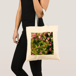 Bolsa Tote Rosas rosa na floração
