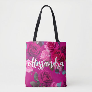 Bolsa Tote Rosas rosa na Viva Magenta | Romântico