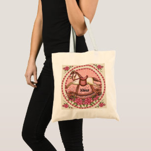 Bolsa Tote Rosas Rosa Rochando Cavalo