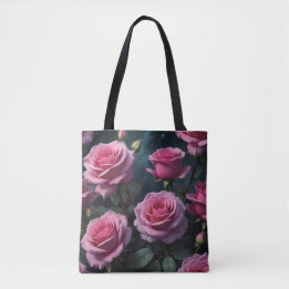 Bolsa Tote Rosas Rosas