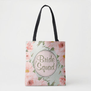 Bolsa Tote Rosas verdes e de pêssego