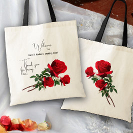 Bolsa Tote Rosas Vermelhas Bem-vindos Convidados Casamento Ho