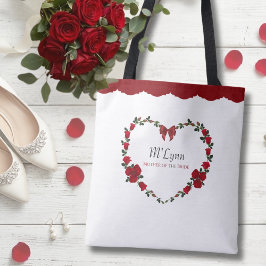 Bolsa Tote Rosas Vermelhas Elegantes Presente para a Mãe da N