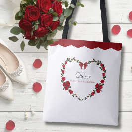 Bolsa Tote Rosas Vermelhas Elegantes Presente para a Mãe do N