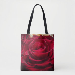 Bolsa Tote Rosas vermelhas flores românticas florais botânica