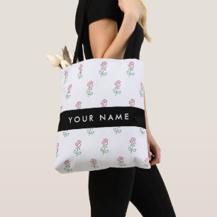 Bolsa Tote Rosas vermelhas, Padrão De Rosas, Seu Nome