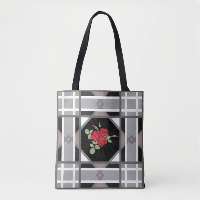 Bolsa Tote Rosas vermelhas, retrato (Frente)