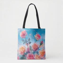 Bolsa Tote Rosas vibrantes sonhadas