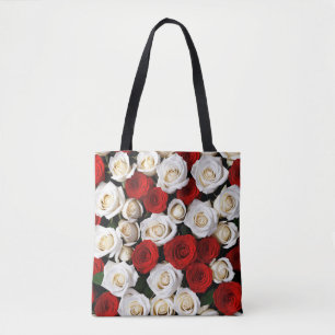 Bolsa Tote RosasVermelhasEBrancas