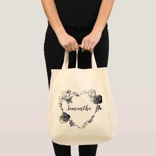 Bolsa Tote Rose Heart c/Nome (Frente (produto))