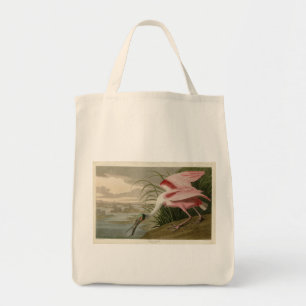 Bolsa Tote Roseate Spoonbill, das Aves da América de Audubon