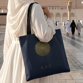Bolsa Tote Roseta Islâmica Personalizada de Madinah Navy