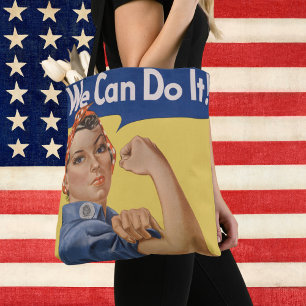 Bolsa Tote Rosie a Empacotadora Patriótica Vintage, Nós Podem