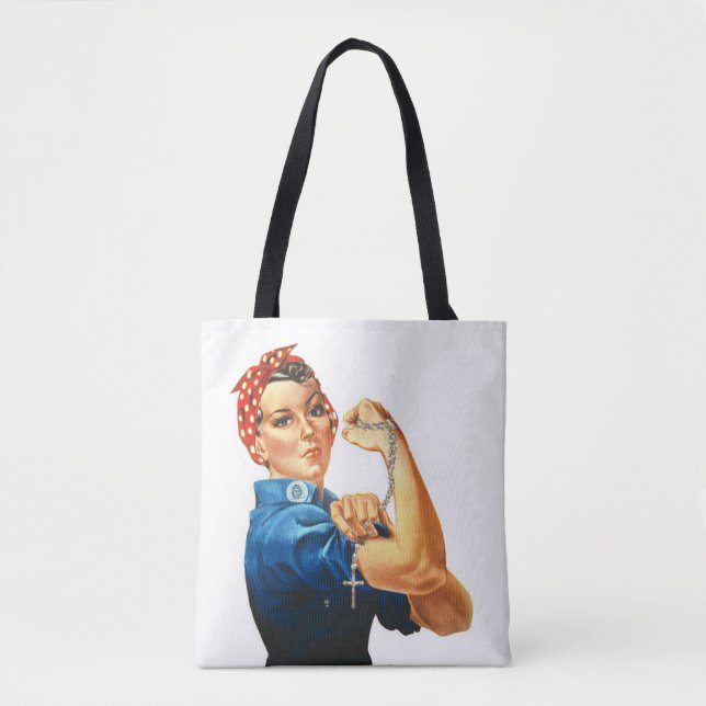 Bolsa Tote Rosie Religiosa a Rosária Católica Ribeira (Frente)