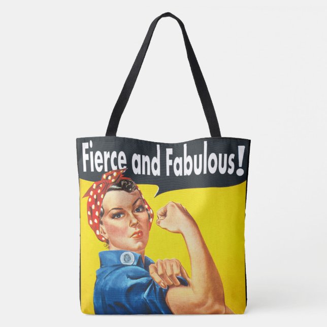Bolsa Tote Rosie The Riveter Fierce e Fabulosa Trendy (Verso)