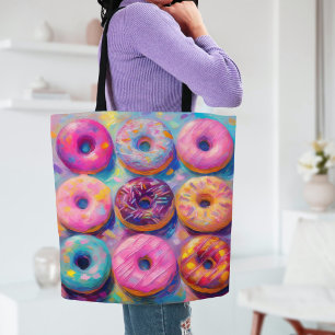 Bolsa Tote Rosquinha Colorful Modern Abstrato Art