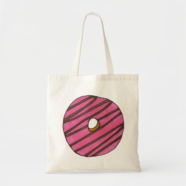 Bolsa Tote Rosquinha de castanheiro-rosa-zebra-Stripe-Bolsa (Frente)