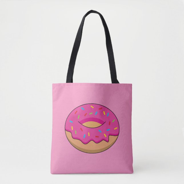 Bolsa Tote Rosquinha de Morango com Cartoon de Sprinkles (Frente)