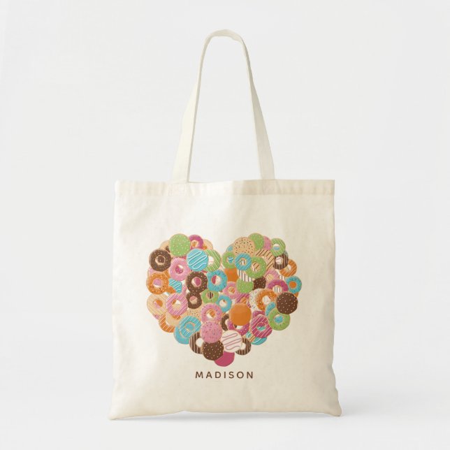 Bolsa Tote Rosquinha de nome personalizado Sacos de toques do (Frente)